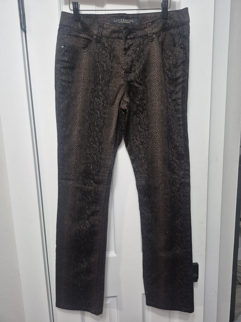 Liverpool Brown Snake-Print Women’s Jeans